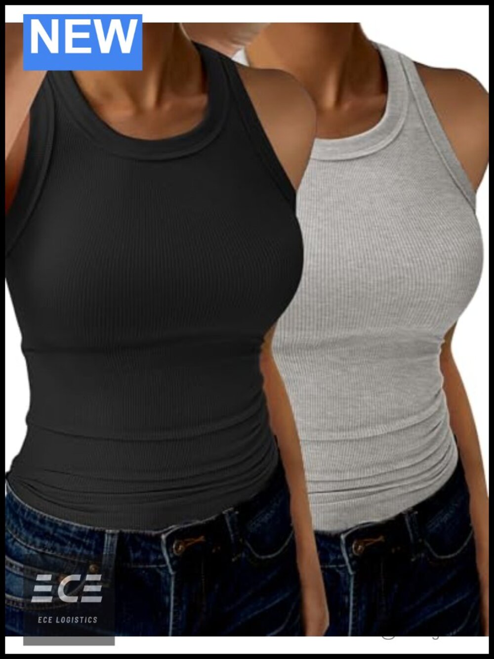 Sleeveless High Neck Racerback Slim Fit Tank Top